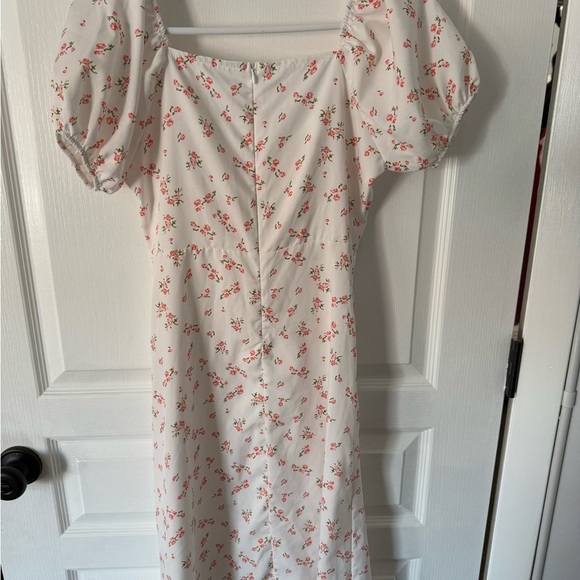 Floral White and Pink Women's Dress - Picture 5 of 7